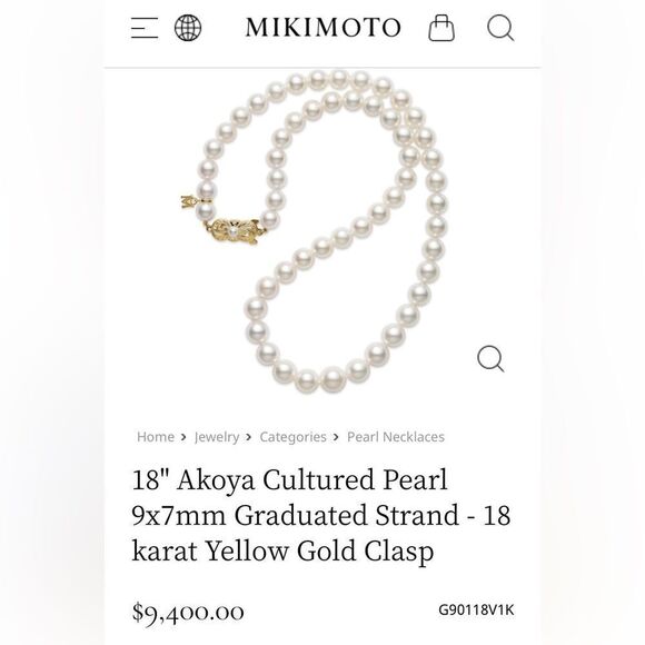 Authentic MIKIMOTO Pearl Strand Necklace 26" 18k Yellow Gold 5.5mm - 6mm - Picture 8 of 8